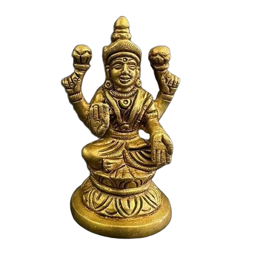 Lakshmi Devi Brass Statue - Color: Golden