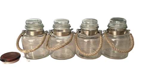 1500 Ml Glass Jar With Airtight Lid And Hanging Rope