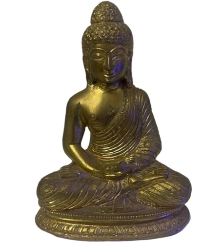 Brass Buddha God Statue - Color: Golden