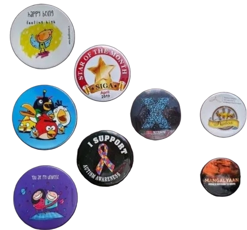 Round Button Badge Metal - Color: Multicolor
