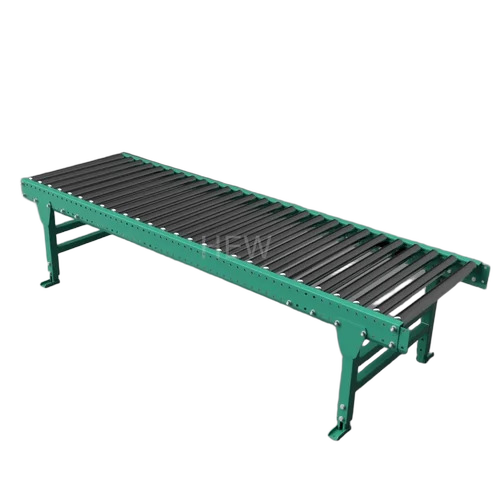 8 Feet Mild Steel Green Plain Roller Conveyor