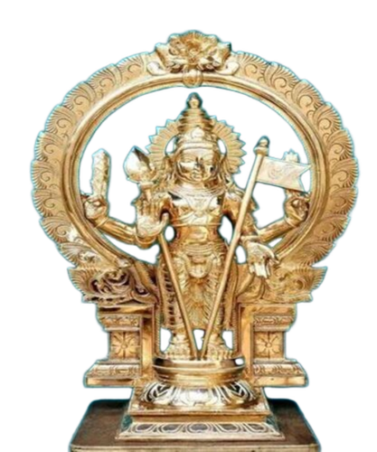 Aluminium Murugan God Statue - Color: Golden
