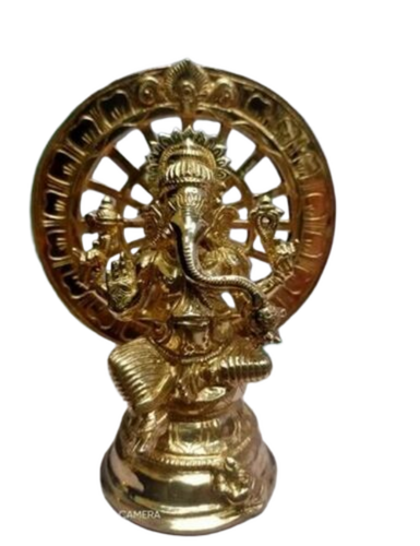 Metal Ganesh Statue - Color: Golden