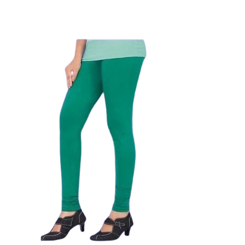 Plain Cotton Lycra Legging - Color: Green