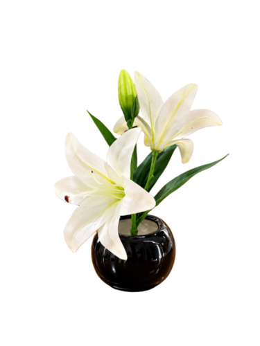 Artificial Lilly Plant with Ceramic Pot