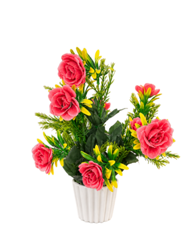 Artificial Mix Rose Plant with Pot