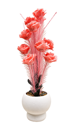Artificial Pink Rose Plant with Pot