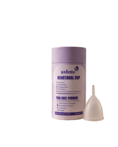 Menstrual Cup Large - Medical-Grade Silicone, White | Reusable, Leak Protection, Up to 8 Hours Use