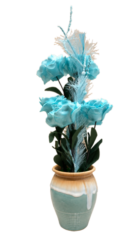Sun39810 Artificial Blue Flower With Pot