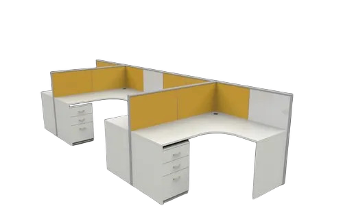 Curvilinear Wooden Office Workstation