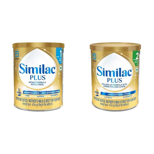 Similac Plus Stage 1 Up To 6 Months Infant Formula With 5 Hmos 400G Powder Tin & Plus Stage 2 6 To 12 Months Follow Up Formula 400G Tin Powder - Fat Content (%): 400 Grams (G)