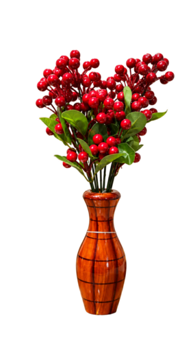 5-Stick Cherry Bunch with 6-Inch Surahi Pot