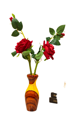 Artificial Rose Stick Plant with Surahi Pot 6 Inch