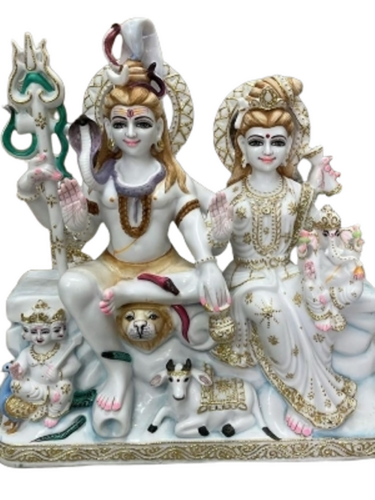 Marble Shiv Parvati Statue