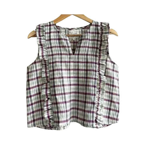 Flora Check Crop Top - Color: Multicolor