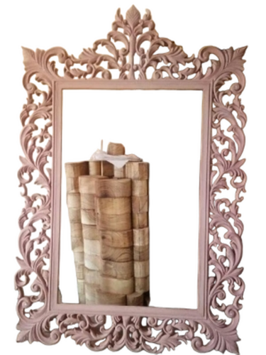 Handcrafted Ornate Wooden Wall Mirror - Application: Home
