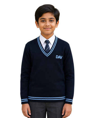 Dav Boy'S Full Sleeve Sweater - Color: Navy Blue