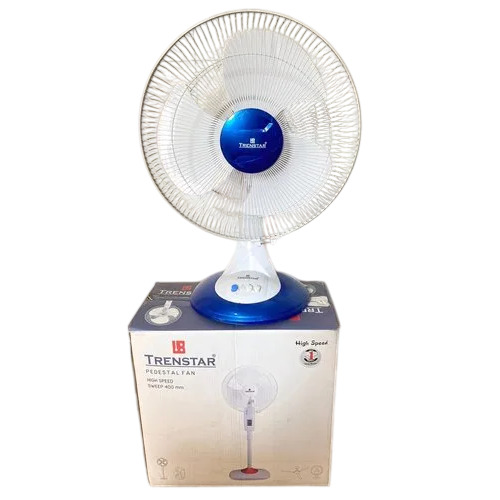 Electric Table Fans - Color: White And Blue