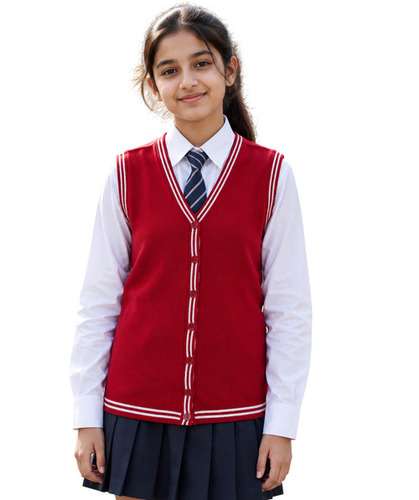 Girl'S Lining Sleeve Less School Cardigans - Age Group: 16