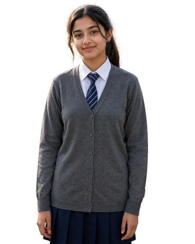 Girl'S Plain Full Sleeve School Cardigans - Age Group: 16