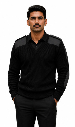 Security Guards Men'S Full Sleeve Sweater - Color: Black