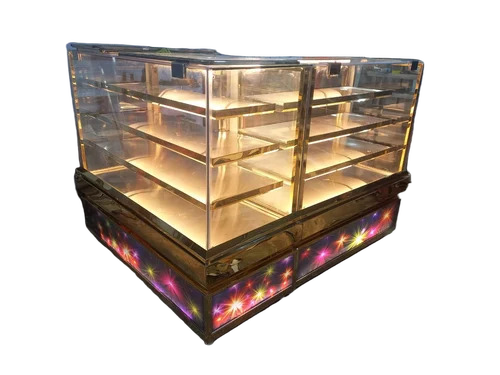 4 Shelves 4.5ft L Shape Ss Sweet Display