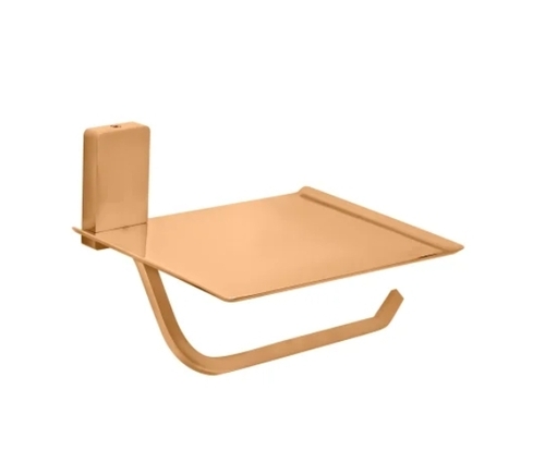 Brass Toilet Paper Holder With Mobile Stand - Color: Yellow