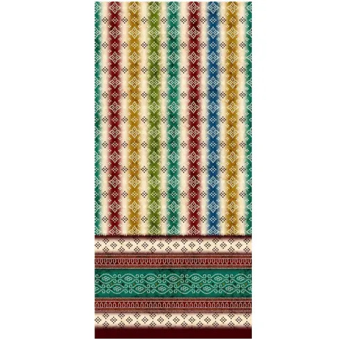 Bandhani Stripe Fusion Border Printed Cotton Fabric