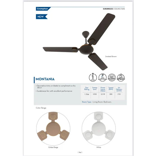 Electrical Ceiling Fans - Color: Brown