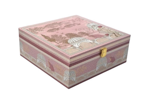 MDF Purple Mandala 4 Jar Dry Fruit Box Luxury Festive and Return Gift Box