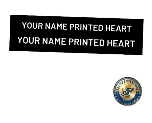 Custom Black and White Name Badge 75 x 20 mm