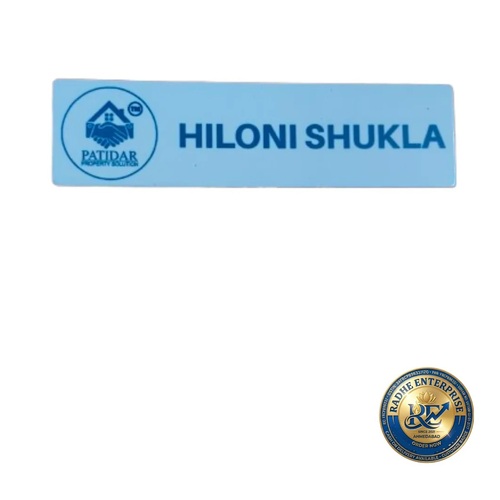 Custom Metal Employee Name Badge - Color: Blue