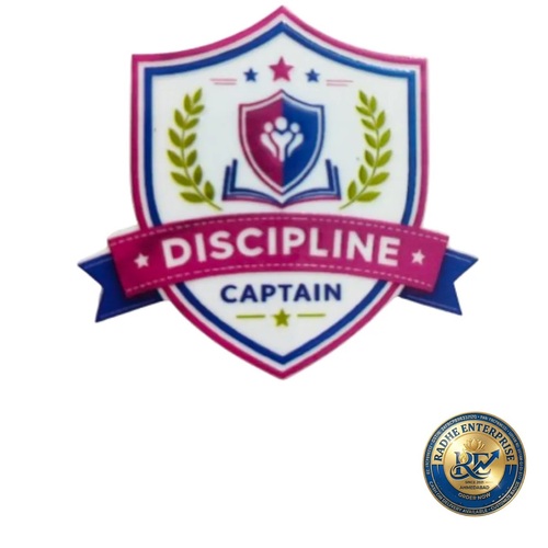 Discipline Captain Acrylic School Badge - Color: White