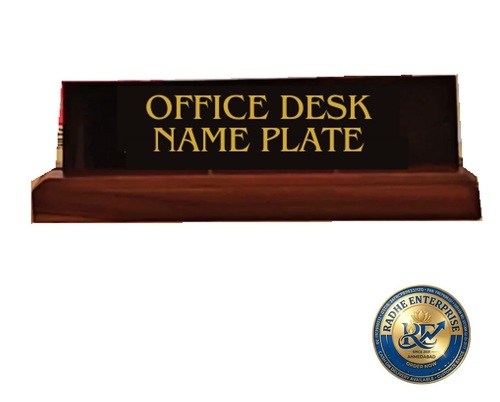 Excelus Office Desk Name Plate - Color: Black