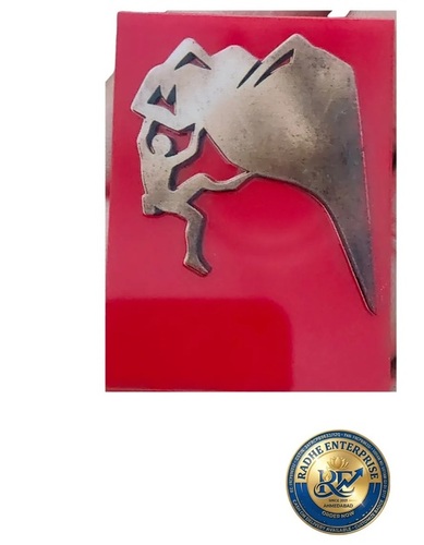 Mountain Climbing Metal Label Pin - Color: Silver-Tone