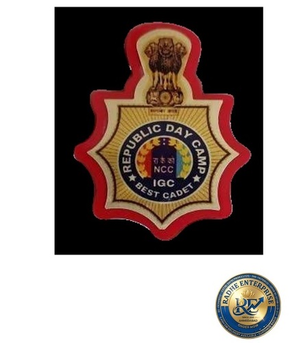 Ncc Republic Day Camp Best Cadet Igc Badge - Color: Gold Tone And Red As Shown