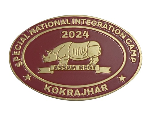 Ncc Special National Integration Camp Kokrajhar Badge - Color: Maroon And Gold-Tone As Shown