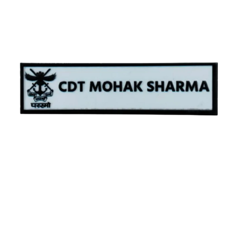 Nda Cadet Acrylic Name Plate Custom Name - Color: Black And White