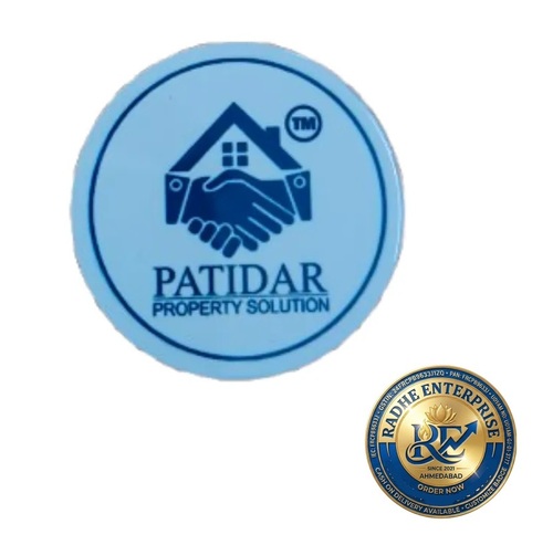 Round Metal Corporate Badge - Color: Blue