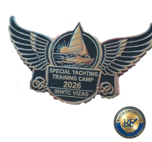 Special Yachting Training Camp 2026 Metal Wing Badge - Color: Dark Blue And Gold-Tone
