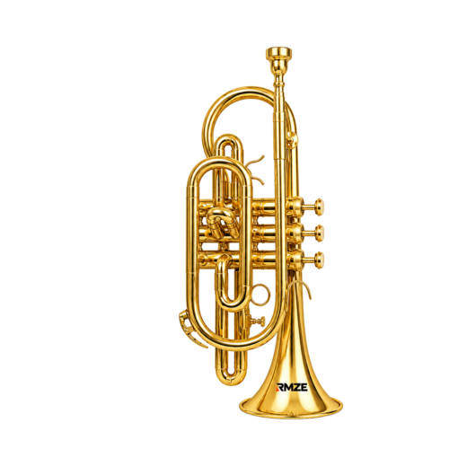Gold Brass Cornet Musical Instrument - Size: Free