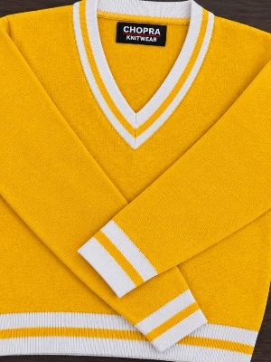 Plain Yellow School Uniform Sweaters