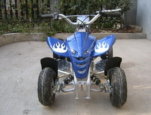 2 Stroke 49cc Atv Motorcycle - Plastic, 110x55x58cm, Blue And Black | Petrol 2-stroke Engine, Rear Disc Brakes, 50km/h Speed