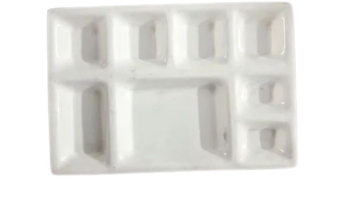 White Acrylic 8 Compartment Plate - Design: Customized