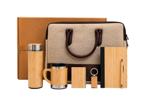 Premium Eco-Friendly Corporate Gift Set With Laptop Bag & Bamboo Accessories SS 10702
