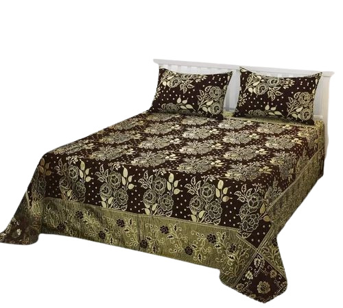 Designer Velvet Double Bedsheet - Color: Multi Color