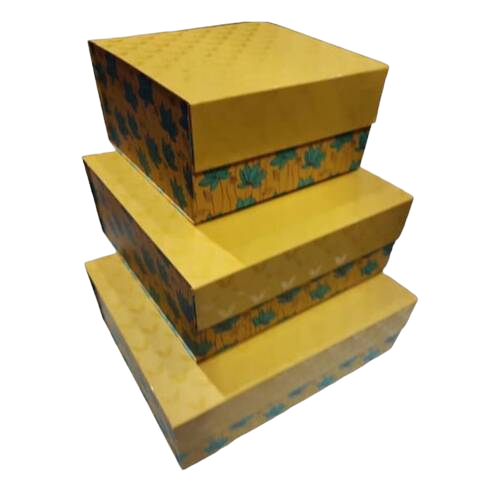 Mustard Flower Uv Collapsible Box - Shape: Square