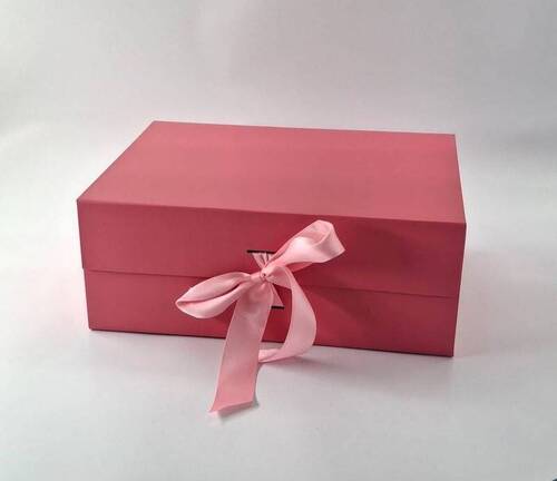 Large Ribbon Collapsible Box Heavy Duty Foldable Packaging For Swag And Luxury Hampers