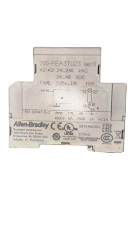 Allen-Bradley 700-Fea3Tu23 Timing Relay Series B 24-240Vac 24-48Vdc 0.05S-10H - Power Rating: 5 Amps