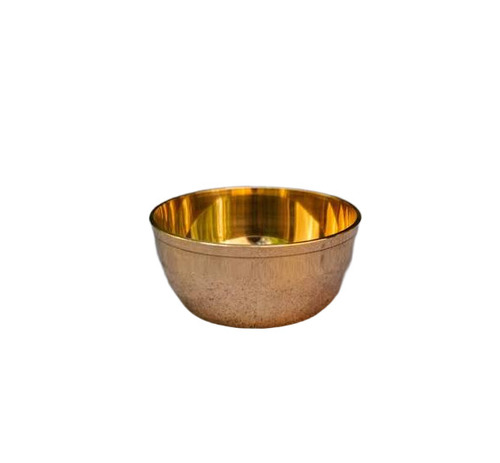 Brass Bowls - 3 Inch, Golden, Polished Finish | Wide Mouth, Lightweight, Leak Proof, Heat Resistant
